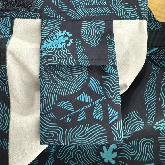 Ripskirt Hawaii Wrap Skirt Coverup Small Blue Floral Polyester Spandex SS-1716 - Picture 5 of 7